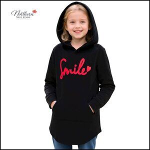 Girls Hooded Sweatshirt Pullover Kangaroo Pocket Long Sleeve